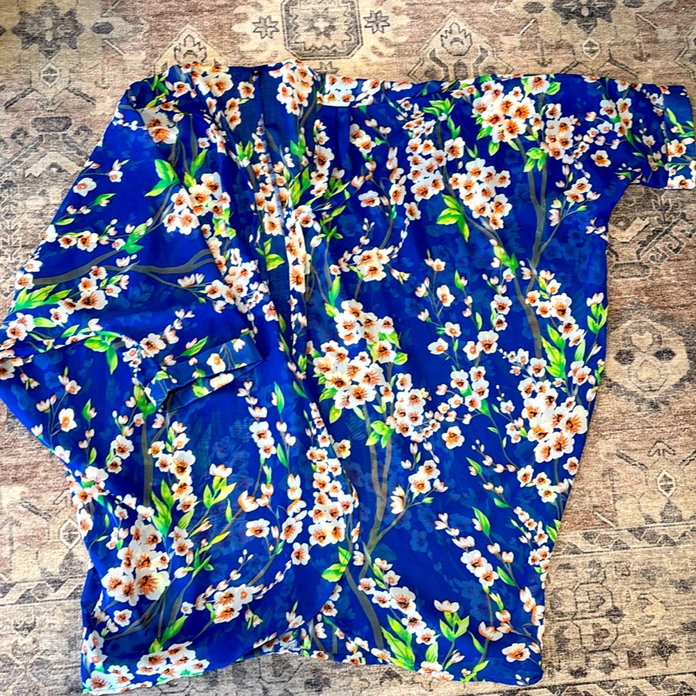 Floral Sheer Cover Oversized